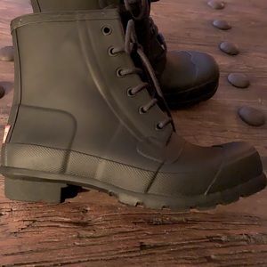 Hunter lace-up short rain boot